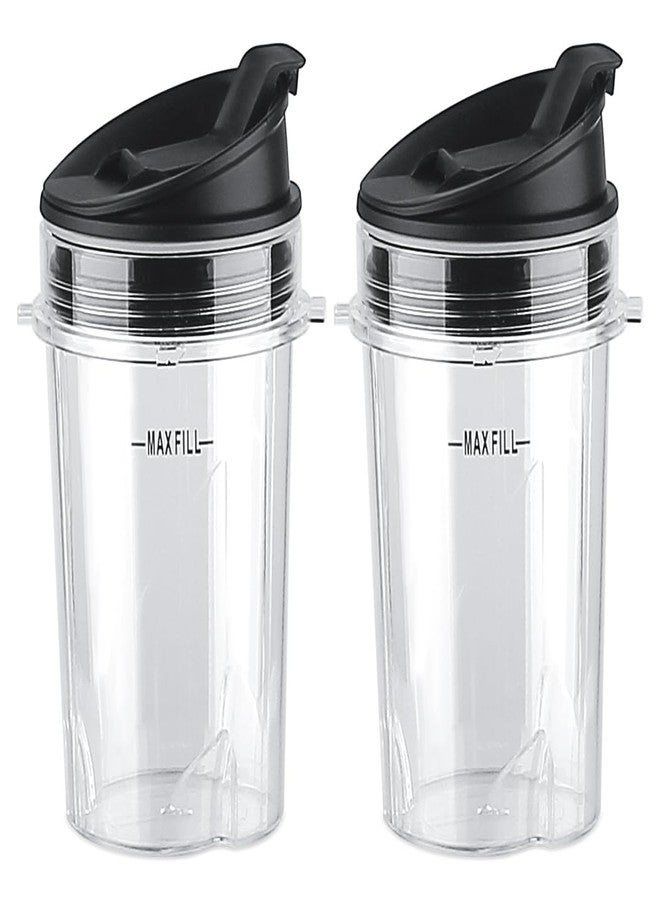 Anbige Replacement Parts 2pcs 12oz Cups with Lids, Compatible with Ninja BL770 BL660 BL810 QB3000 All Pro 4 Tabs Blenders - Image 1